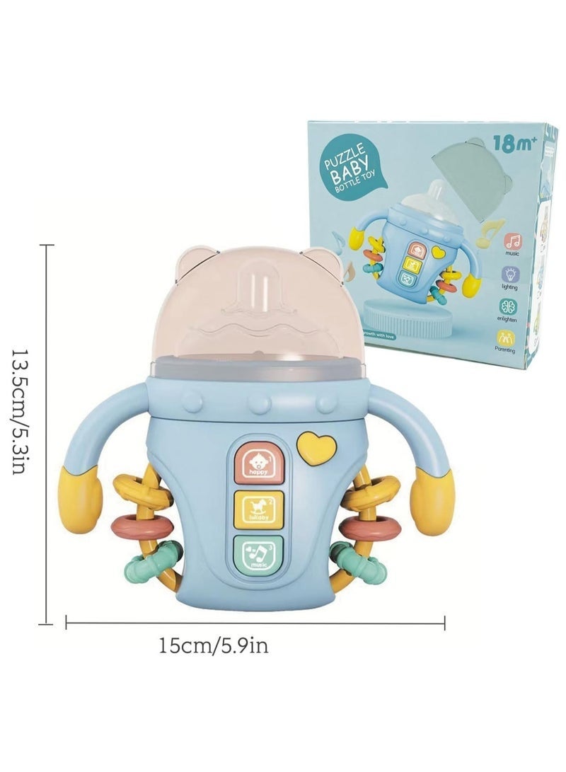 Hihonor Baby Musical Toy, 18M+ Cute Baby Bottle Light Up, Music Baby Toys Early Learning Educational Infant Toys, Boys and Girls Birthday Gift Toy for 2-3 Years Old (Blue) - Image 2